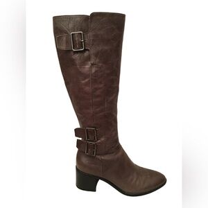 FRANCO SARTO leather Boots Brown Buckle Western Boho Fall Womens 7.5 Shoes